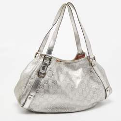 مملوكة مسبقًا Gucci Silver Guccissima Leather Medium Abbey Hobo