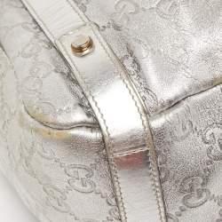 مملوكة مسبقًا Gucci Silver Guccissima Leather Medium Abbey Hobo