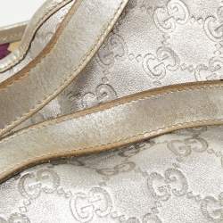 مملوكة مسبقًا Gucci Silver Guccissima Leather Medium Abbey Hobo