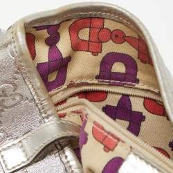 مملوكة مسبقًا Gucci Silver Guccissima Leather Medium Abbey Hobo