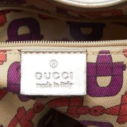 مملوكة مسبقًا Gucci Silver Guccissima Leather Medium Abbey Hobo