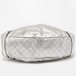 مملوكة مسبقًا Gucci Silver Guccissima Leather Medium Abbey Hobo