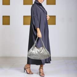 مملوكة مسبقًا Gucci Silver Guccissima Leather Medium Abbey Hobo