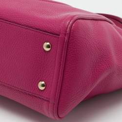 Pre Owned Gucci Fuchsia Pebbled Leather Soho Tote