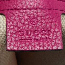 Pre Owned Gucci Fuchsia Pebbled Leather Soho Tote
