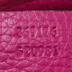 Pre Owned Gucci Fuchsia Pebbled Leather Soho Tote