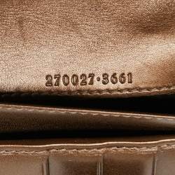 Gucci Bronze Guccissima Leather Charm Flap Continental Wallet