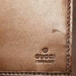 Gucci Bronze Guccissima Leather Charm Flap Continental Wallet