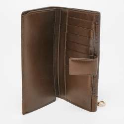 Gucci Bronze Guccissima Leather Charm Flap Continental Wallet