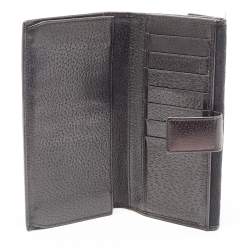 Gucci Black GG Canvas and Leather Princy Flap Continental Wallet