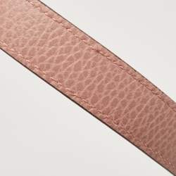 Pre Owned Gucci Dusty Pink Leather Interlocking G Top Handle Bag