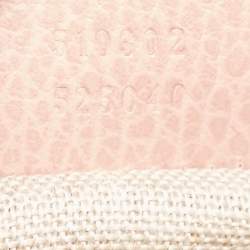 Pre Owned Gucci Dusty Pink Leather Interlocking G Top Handle Bag