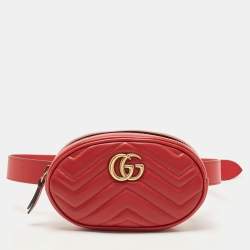 Gucci Large Grained Calfskin Logo Belt Bag Black
