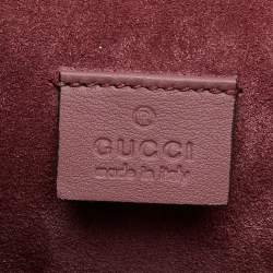 Pre Owned Gucci Old Rose/Beige GG Supreme Canvas and Suede Medium Blooms Dionysus Shoulder Bag