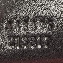 Pre Owned Gucci Black Love Embroidered Matelassé Velvet Medium GG Marmont Shoulder Bag