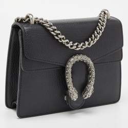 Pre Owned Gucci Black Leather Mini Dionysus Shoulder Bag