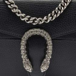Pre Owned Gucci Black Leather Mini Dionysus Shoulder Bag