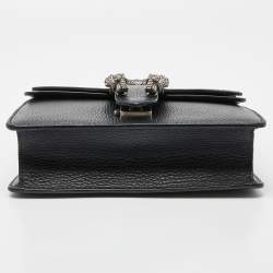Pre Owned Gucci Black Leather Mini Dionysus Shoulder Bag