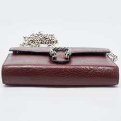  Gucci Burgundy Leather Dionysus Wallet On Chain