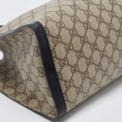 Gucci Beige/Navy Blue GG Supreme Canvas Padlock Medium Shoulder Bag