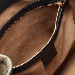Gucci Beige/Navy Blue GG Supreme Canvas Padlock Medium Shoulder Bag