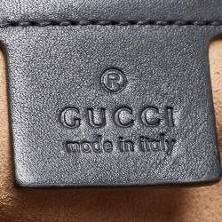 Gucci Beige/Navy Blue GG Supreme Canvas Padlock Medium Shoulder Bag