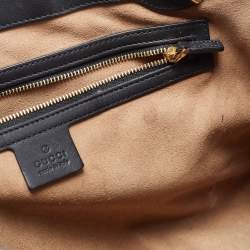 Gucci Beige/Navy Blue GG Supreme Canvas Padlock Medium Shoulder Bag