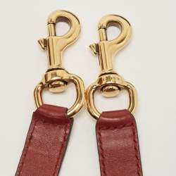 Pre Owned Gucci Maroon Leather and Fur Smilla Tote