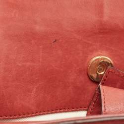 Pre Owned Gucci Maroon Leather and Fur Smilla Tote