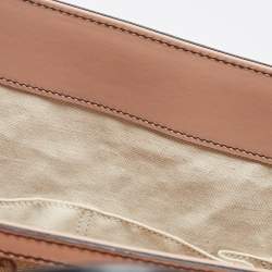 Pre Owned Gucci Beige/Pink GG Canvas And Leather Large Emily Chain Shoulder Bag