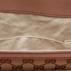 Pre Owned Gucci Beige/Pink GG Canvas And Leather Large Emily Chain Shoulder Bag