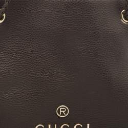 Pre Owned Gucci Brown Leather Gifford Tote