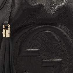 Pre Owned Gucci Black Leather Small Soho Tote