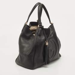 Pre Owned Gucci Black Leather Small Soho Tote