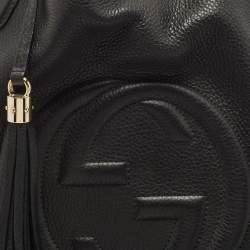 Pre Owned Gucci Black Leather Small Soho Tote