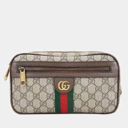 Gucci GG Supreme Ophidia Web Belt Bag Brown