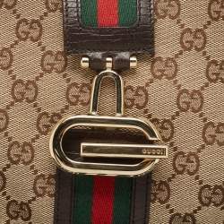 Pre Owned Gucci Beige/Brown GG Canvas and Leather Junco Shoulder Bag