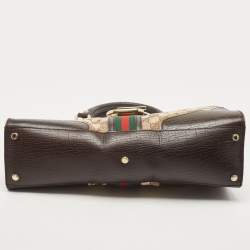 Pre Owned Gucci Beige/Brown GG Canvas and Leather Junco Shoulder Bag