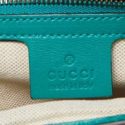 Pre Owned Gucci Green Patent Leather Bright Bit Crossbody Bag