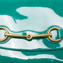 Pre Owned Gucci Green Patent Leather Bright Bit Crossbody Bag