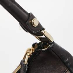 Pre Owned Gucci Black Guccissima Leather Large Abbey D Ring Shoulder Bag