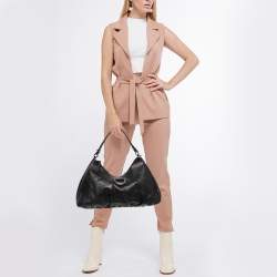 Pre Owned Gucci Black Guccissima Leather Large Abbey D Ring Shoulder Bag