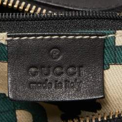 Pre Owned Gucci Black Guccissima Leather Large Abbey D Ring Shoulder Bag