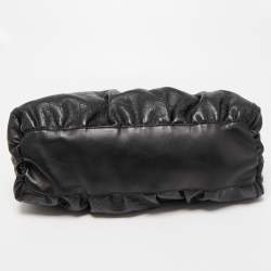 Pre Owned Gucci Black Guccissima Leather Large Abbey D Ring Shoulder Bag