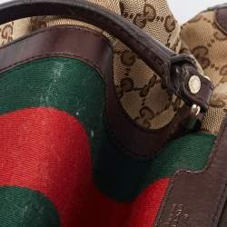 مملوكة مسبقًا Gucci Brown/Beige GG Canvas and Leather Web Zip Bag
