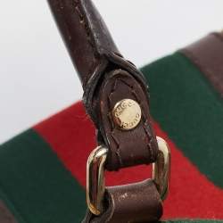 مملوكة مسبقًا Gucci Brown/Beige GG Canvas and Leather Web Zip Bag