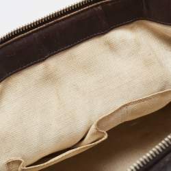 مملوكة مسبقًا Gucci Brown/Beige GG Canvas and Leather Web Zip Bag