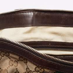مملوكة مسبقًا Gucci Brown/Beige GG Canvas and Leather Web Zip Bag