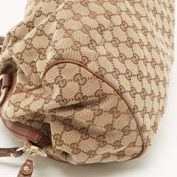 Pre Owned Gucci Beige/Brown GG Canvas Medium Sukey Boston