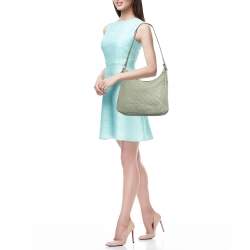 Pre Owned Gucci Mint Green Guccissima Leather Zip Shoulder Bag